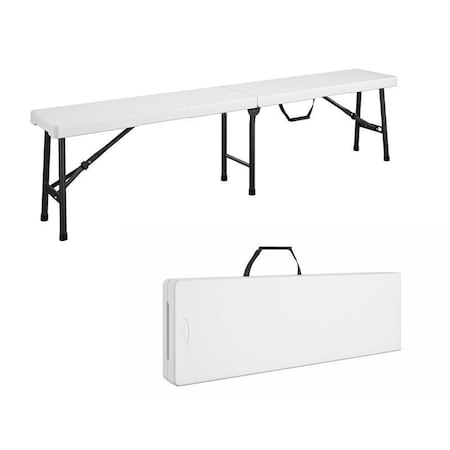Cosco Cosco White Plastic Casual Folding Bench 1 pk 14-419-WSP2
